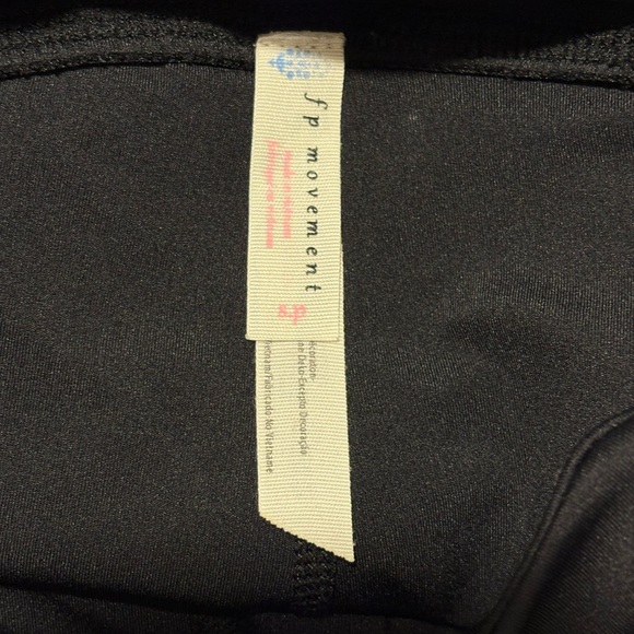 FP Movement by Free People Wonderstruck Black Velvet Detail Leggings S - Picture 7 of 10